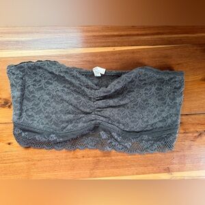 Aerie Lace Bandeau Bralette – Grey (2010s Vintage)